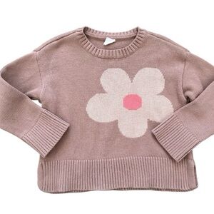 Baby GAP Floral Crew Neck Sweater - Pink and Cream